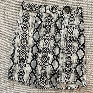 Snakeskin Print Wrap Skirt